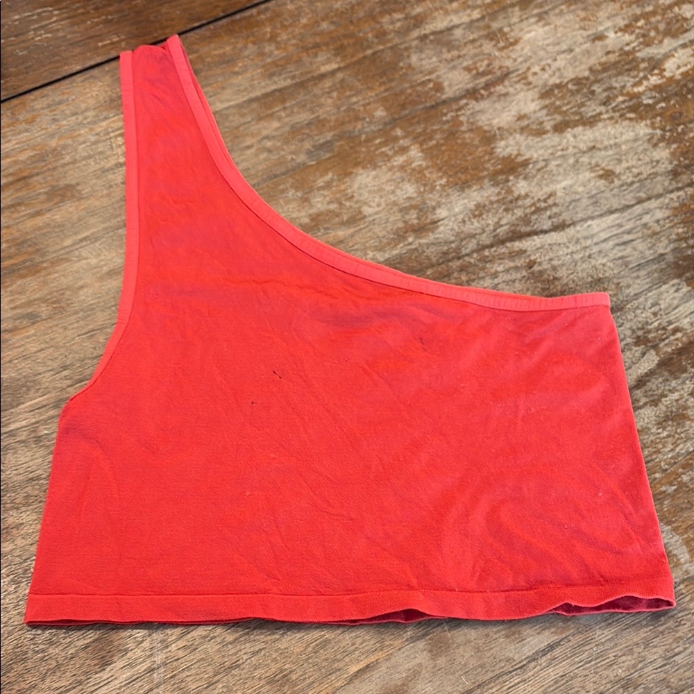Free People Intimately Asymmetrical Red Crop
